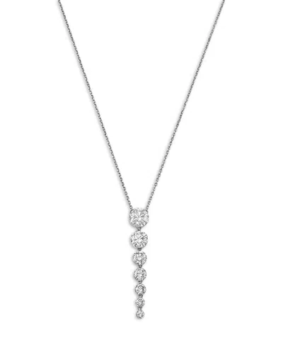 Bloomingdale's Fine Collection Luxe Collection Certified Lab Grown Diamond Graduated Linear Drop Pendant Necklace In 14k White Gold