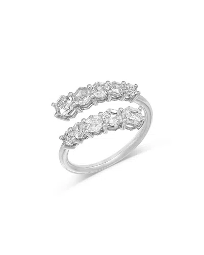 Bloomingdale's Fine Collection Luxe Collection Certified Lab Grown Diamond Hexagon Wrap Ring In 14k White Gold, 2.0 Tcw In Silver