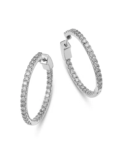 Bloomingdale's Fine Collection Luxe Collection Certified Lab Grown Diamond Inside Out Hoop Earrings In 14k White Gold, 1.50 Tcw