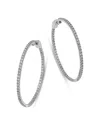 Bloomingdale's Fine Collection Luxe Collection Certified Lab Grown Diamond Inside Out Hoop Earrings In 14k White Gold, 3.0 Tcw In Gold