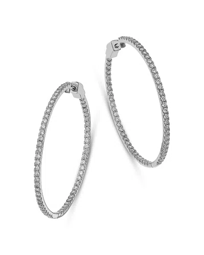 Bloomingdale's Fine Collection Luxe Collection Certified Lab Grown Diamond Inside Out Hoop Earrings In 14k White Gold, 3.0 Tcw