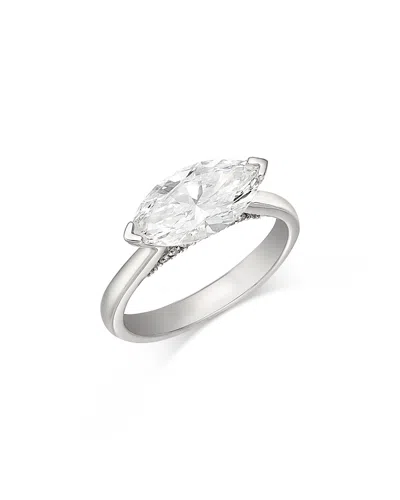 Bloomingdale's Fine Collection Luxe Collection Certified Lab Grown Diamond Marquis Cut Solitaire Ring In 18k White Gold, 2.1 Tcw