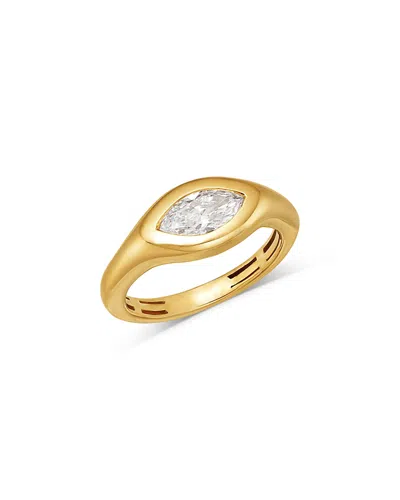 Bloomingdale's Fine Collection Luxe Collection Certified Lab Grown Diamond Marquis Pinky Ring In 14k Yellow Gold, 0.5 Tcw In Green