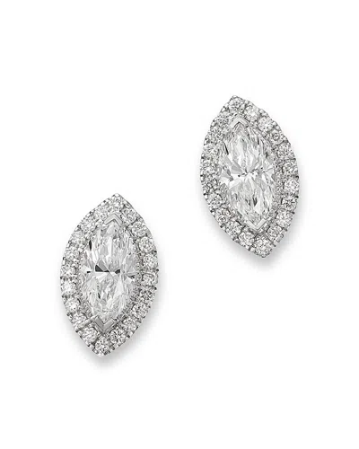 Bloomingdale's Fine Collection Luxe Collection Certified Lab Grown Diamond Marquis Stud Earrings In 14k Gold, 0.95 Tcw In White