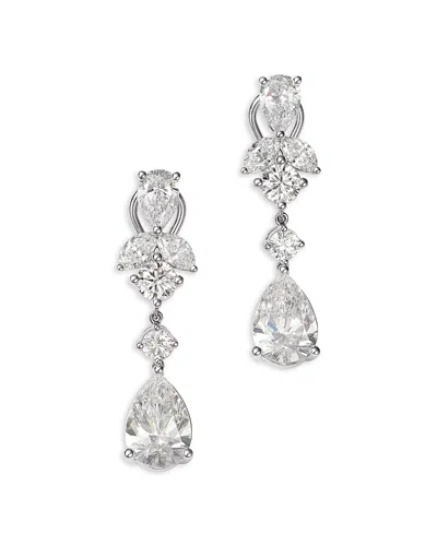 Bloomingdale's Fine Collection Luxe Collection Certified Lab Grown Diamond Mixed Cut Drop Earrings In 14k White Gold, 10.0 Tcw