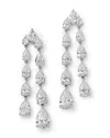 Bloomingdale's Fine Collection Luxe Collection Certified Lab Grown Diamond Mixed Cut Drop Earrings In 14k White Gold, 11.0 Tcw In Gold