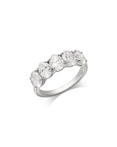 Bloomingdale's Fine Collection Luxe Collection Certified Lab Grown Diamond Oval Cut Ring In 14k White Gold, 2.5 Tcw In Silver
