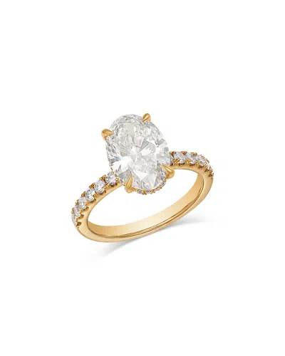 Bloomingdale's Fine Collection Luxe Collection Certified Lab Grown Diamond Oval Engagement Ring In 14k Yellow Gold, 3.5 Tcw
