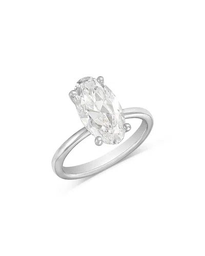 Bloomingdale's Fine Collection Luxe Collection Certified Lab Grown Diamond Oval Solitaire Engagement Ring In 18k White Gold, 3.0 Tc