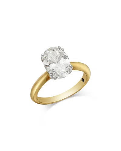 Bloomingdale's Fine Collection Luxe Collection Certified Lab Grown Diamond Oval Solitaire Engagement Ring In 18k Yellow Gold, 3.15 