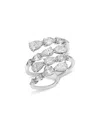 Bloomingdale's Fine Collection Luxe Collection Certified Lab Grown Diamond Pear Coil Ring In 14k White Gold, 2.0 Tcw In Gold