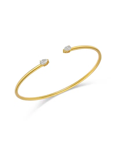 Bloomingdale's Fine Collection Luxe Collection Certified Lab Grown Diamond Pear Cuff Bangle Bracelet In 14k Gold, 0.50 Tcw