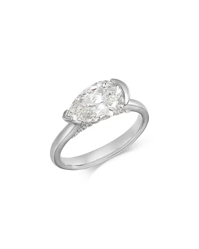 Bloomingdale's Fine Collection Luxe Collection Certified Lab Grown Diamond Pear Cut Solitaire Ring In 18k White Gold, 2.1 Tcw In Transparent