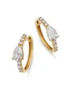 Bloomingdale's Fine Collection Luxe Collection Certified Lab Grown Diamond Pear Huggie Hoop Earrings In 14k Yellow Gold, 1.95 Tcw In Gold