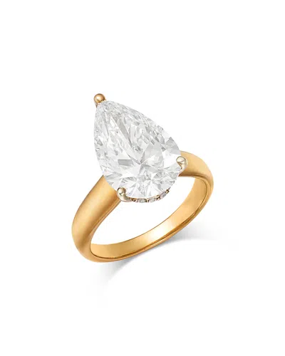 Bloomingdale's Fine Collection Luxe Collection Certified Lab Grown Diamond Pear Shaped Solitaire Engagement Ring In 18k Yellow Gold In Multi