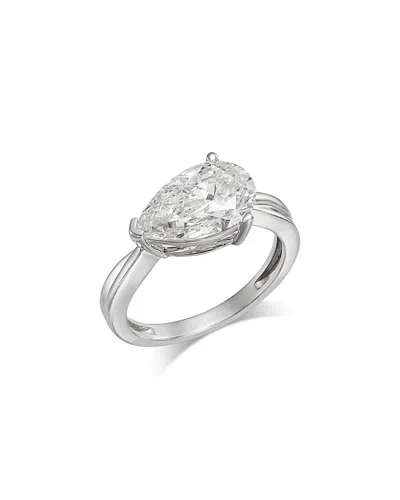 Bloomingdale's Fine Collection Luxe Collection Certified Lab Grown Diamond Pear Solitaire Ring In 18k White Gold, 2.50 Tcw