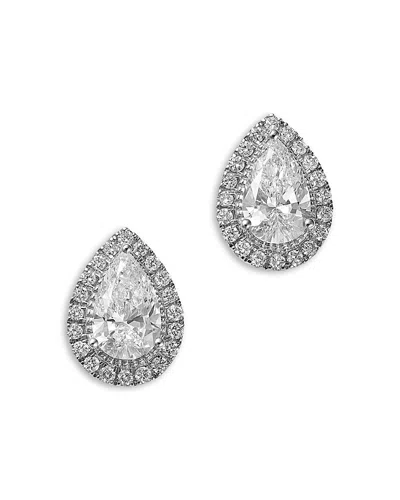 Bloomingdale's Fine Collection Luxe Collection Certified Lab Grown Diamond Pear Stud Earrings In 14k White Gold, 1.23 Tcw In Metallic