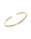 Bloomingdale's Fine Collection Luxe Collection Certified Lab Grown Diamond Pear Trio Bangle Bracelet In 14k Yellow Gold, 2.0 Tcw In Gold
