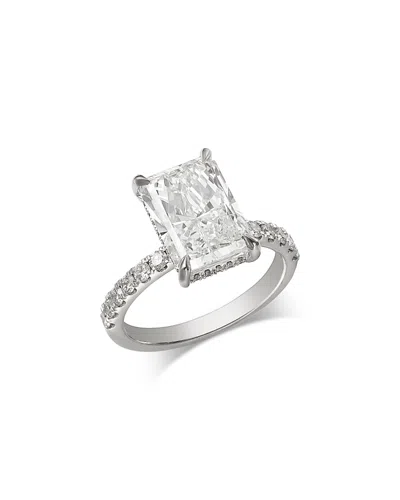 Bloomingdale's Fine Collection Luxe Collection Certified Lab Grown Diamond Radiant Engagement Ring In 14k White Gold, 4.5 Tcw In Metallic