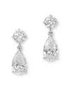 Bloomingdale's Fine Collection Luxe Collection Certified Lab Grown Diamond Round & Pear Drop Earrings In 14k White Gold, 2.45 Tcw In Metallic
