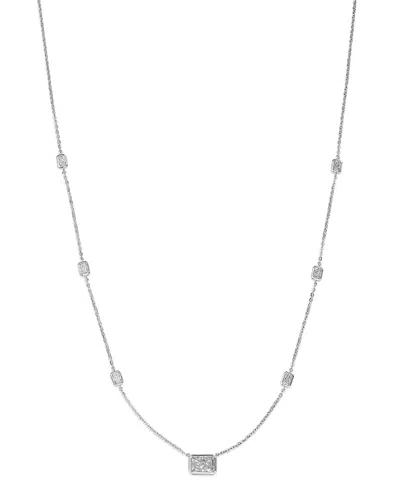 Bloomingdale's Fine Collection Luxe Collection Certified Lab Grown Diamond Station Necklace In 14k White Gold, 1.6 Tcw In Metallic