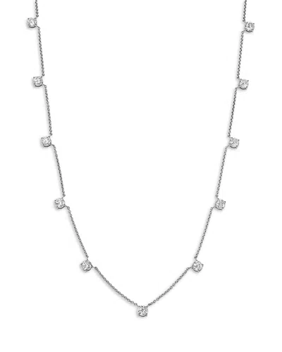Bloomingdale's Fine Collection Luxe Collection Certified Lab Grown Diamond Station Necklace In 14k White Gold, 5.5 Tcw