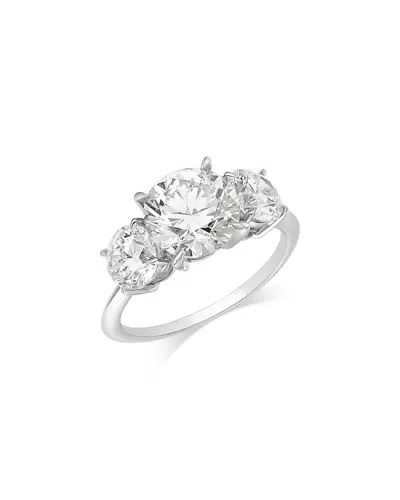 Bloomingdale's Fine Collection Luxe Collection Certified Lab Grown Diamond Three Stone Engagement Ring In 14k White Gold, 4.0 Tcw