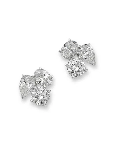 Bloomingdale's Fine Collection Luxe Collection Certified Lab Grown Diamond Trio Stud Earrings In 14k White Gold, 1.95 Tcw