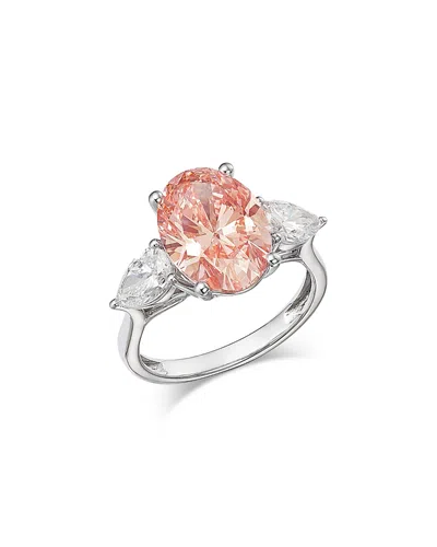 Bloomingdale's Fine Collection Luxe Collection Certified Lab Grown Pink & White Diamond Engagement Ring In 18k White Gold, 5.06 Tcw In Multi