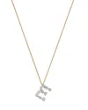 Bloomingdale's Fine Collection Luxe Collection Certified Mixed Cut Lab Grown Diamond Initial Pendant Necklace In 14k White & Yellow