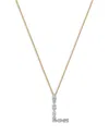 Bloomingdale's Fine Collection Luxe Collection Certified Mixed Cut Lab Grown Diamond Initial Pendant Necklace In 14k White & Yellow