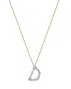 Bloomingdale's Fine Collection Luxe Collection Certified Mixed Cut Lab Grown Diamond Initial Pendant Necklace In 14k White & Yellow