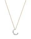 Bloomingdale's Fine Collection Luxe Collection Certified Mixed Cut Lab Grown Diamond Initial Pendant Necklace In 14k White & Yellow In Blue