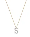 Bloomingdale's Fine Collection Luxe Collection Certified Mixed Cut Lab Grown Diamond Initial Pendant Necklace In 14k White & Yellow In Sand