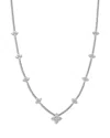 Bloomingdale's Fine Collection Luxe Collection Diamond Clover Station Necklace In 14k White Gold, 7.0 Tcw In Gold