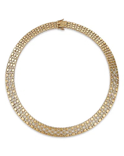 Bloomingdale's Fine Collection Luxe Collection Diamond Collar Necklace In Textured 14k Yellow Gold, 4.50 Ct. T. W.