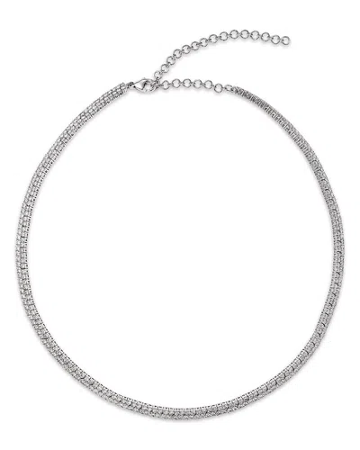 Bloomingdale's Fine Collection Luxe Collection Diamond Double Row Choker Necklace In 14k White Gold, 8.50 Tcw