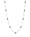 Bloomingdale's Fine Collection Malachite & Diamond Necklace In 14k Yellow Gold, 24 In Green/gold