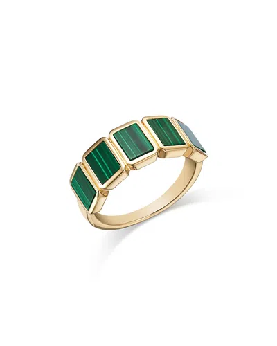 Bloomingdale's Fine Collection Malachite Ring In 14k Yellow Gold In Green/gold