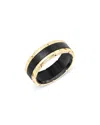 Bloomingdale's Fine Collection Men's Band With A Link Edge In Black & Yellow Tungsten In Yellow/black