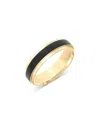 Bloomingdale's Fine Collection Men's Bevel Edge Band In Yellow & Black Tungsten In Gold/black