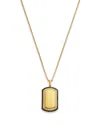 Bloomingdale's Fine Collection Men's Black Diamond Dogtag Pendant Necklace In 14k Yellow Gold, 0.5 Ct. T. W. In Black/gold