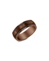 Bloomingdale's Fine Collection Men's Black Sapphire Band In Brown Tungsten In Brown