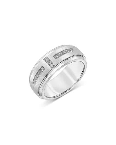 Bloomingdale's Fine Collection Men's Diamond Band In Tungsten & Sterling Silver, 0.31 Ct. T. W.