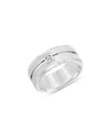 Bloomingdale's Fine Collection Men's Diamond Bevel Edge Band In White Tungsten, 0.10 Ct. T. W. In White