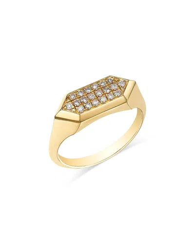 Bloomingdale's Fine Collection Men's Diamond Cluster Geometric Pinky Ring In 14k Yellow Gold, 0.20 Ct. T. W.
