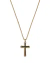 Bloomingdale's Fine Collection Men's Diamond Cross Pendant Necklace In 14k Yellow Gold, 0.50 Ct. T. W. In Black/gold
