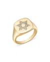 Bloomingdale's Fine Collection Men's Diamond Star Of David Pinky Ring In 14k Yellow Gold, 0.15 Ct. T. W. In Gold
