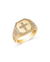 Bloomingdale's Fine Collection Men's Diamond Statement Ring In 14k Yellow Gold, 0.50 Ct. T. W. In Gold/white