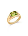 Bloomingdale's Fine Collection Men's Peridot & Diamond Ring In 14k Yellow Gold In Green/gold